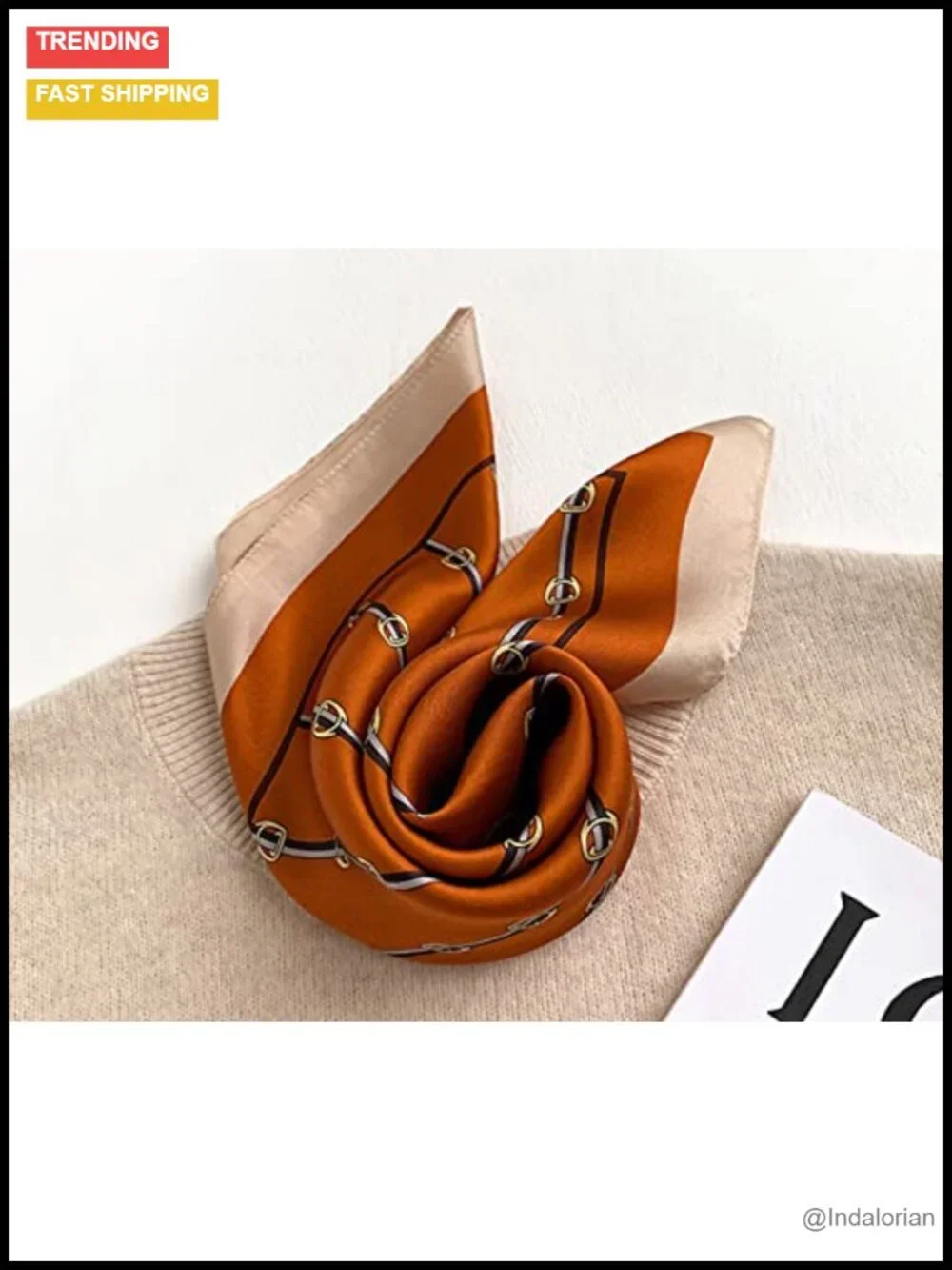 100% Mulberry Silk Small Square Scarf 21
